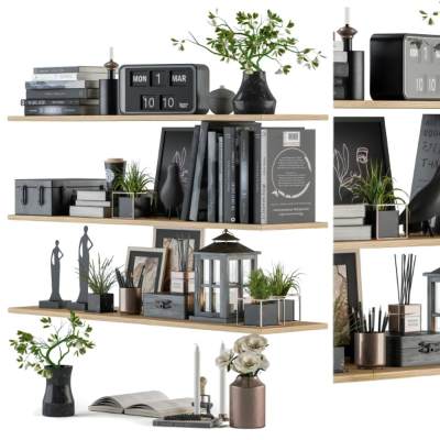 架子上的装饰套装